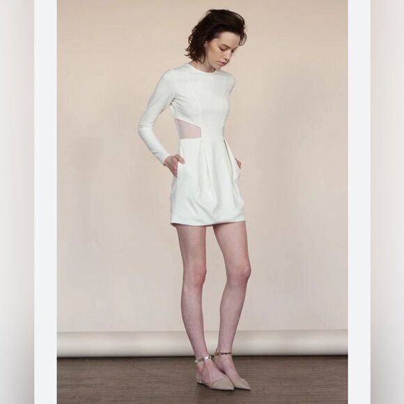 Vivian Chan Alena White Cut Out Mini Dress NWT Size XS - Picture 3 of 12